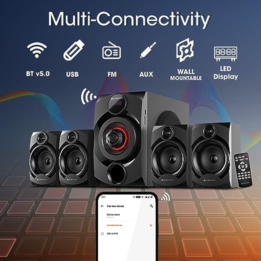 Zebronics ZEB-ALPINE Wireless Bluetooth Multimedia Speaker With Supporting SD Card, USB, AUX, FM & Remote Control. (60 Watt, 4.1 Channel) Zebronics ZEB-ALPINE Wireless Bluetooth Multimedia Speaker With Supporting SD Card, USB, AUX, FM & Remote Control. (60 Watt, 4.1 Channel)